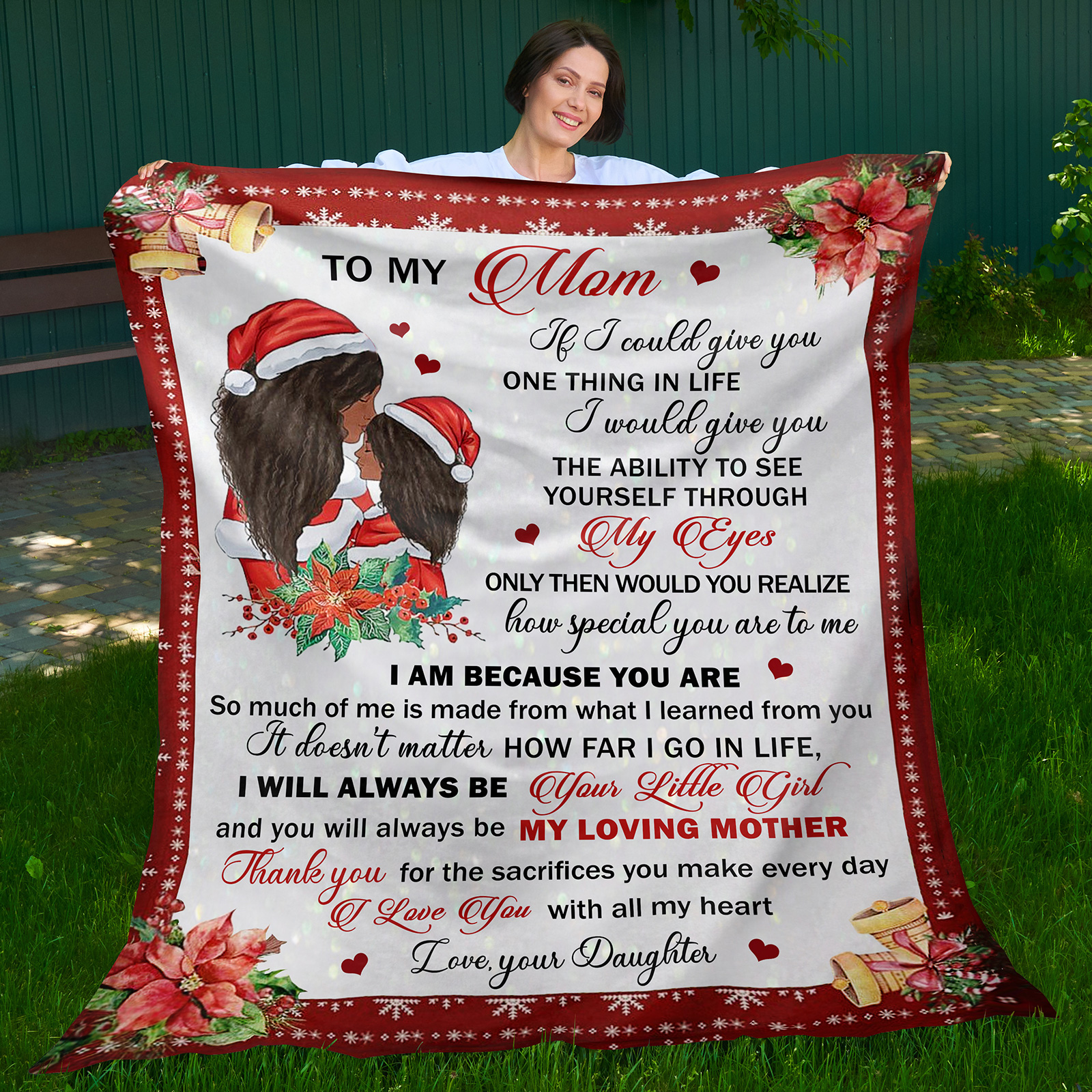 To my Mom Custom Fleece Blanket Sentimental Birthday, Christmas