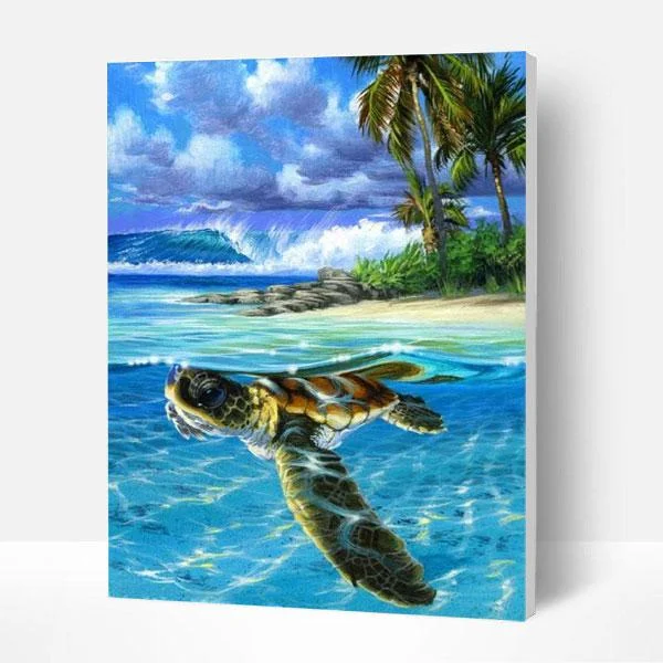 Paint by Numbers Kit -  Sea Turtle-BlingPainting-Customized Products Make Great Gifts