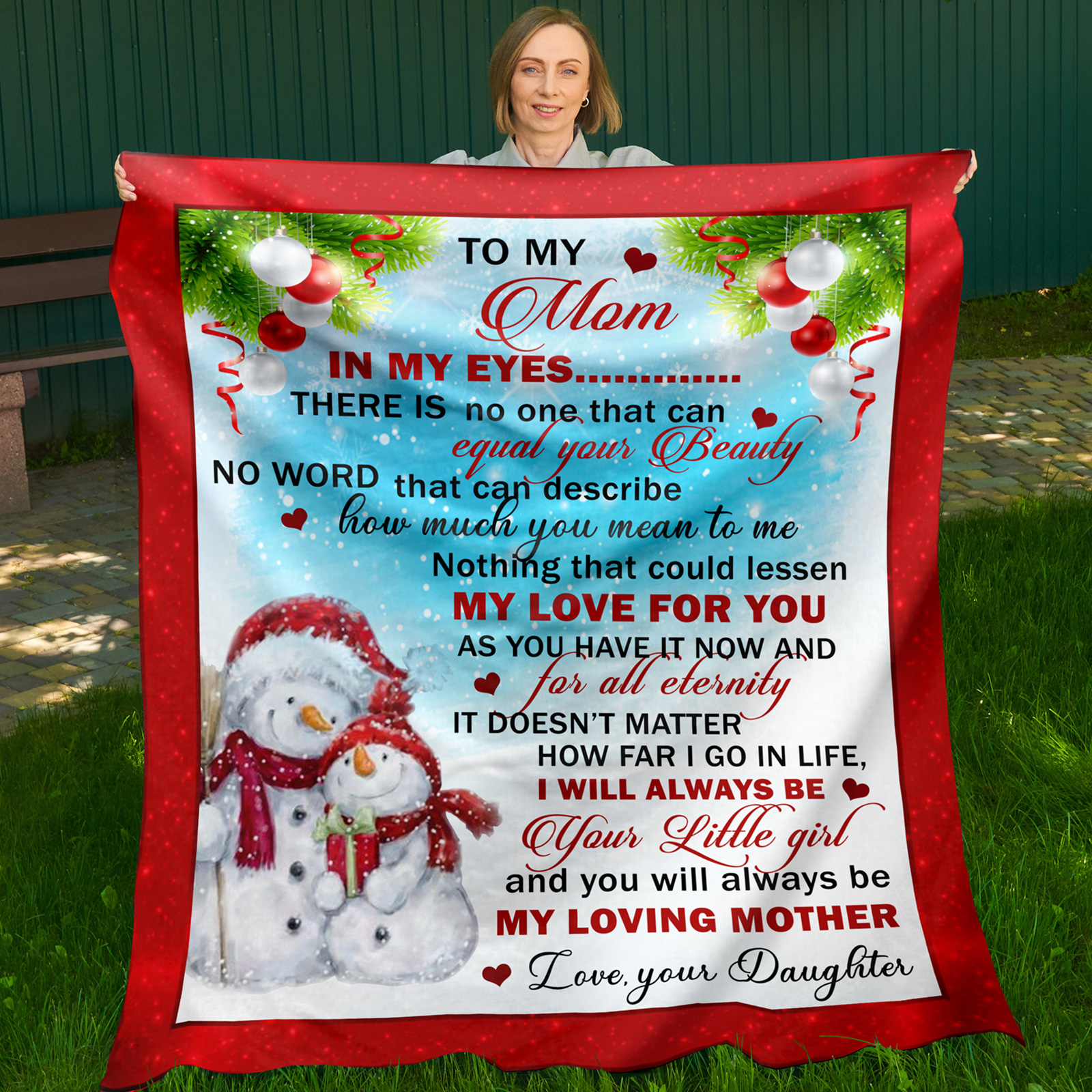 To My Mom Letter Blanket Mom Gifts from Daughter