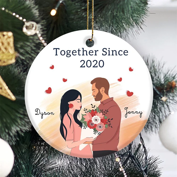 Personalized Christmas Ornaments First Christmas Ornament Custom Christmas Tree Decor Ornament for Your Love for Couples-BlingPainting-Customized Products Make Great Gifts