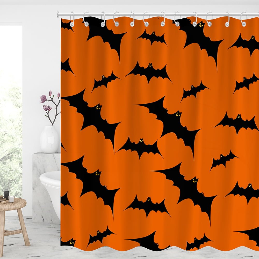 Halloween Evil Bat Shower Curtains With 12 Hooks-BlingPainting-Customized Products Make Great Gifts