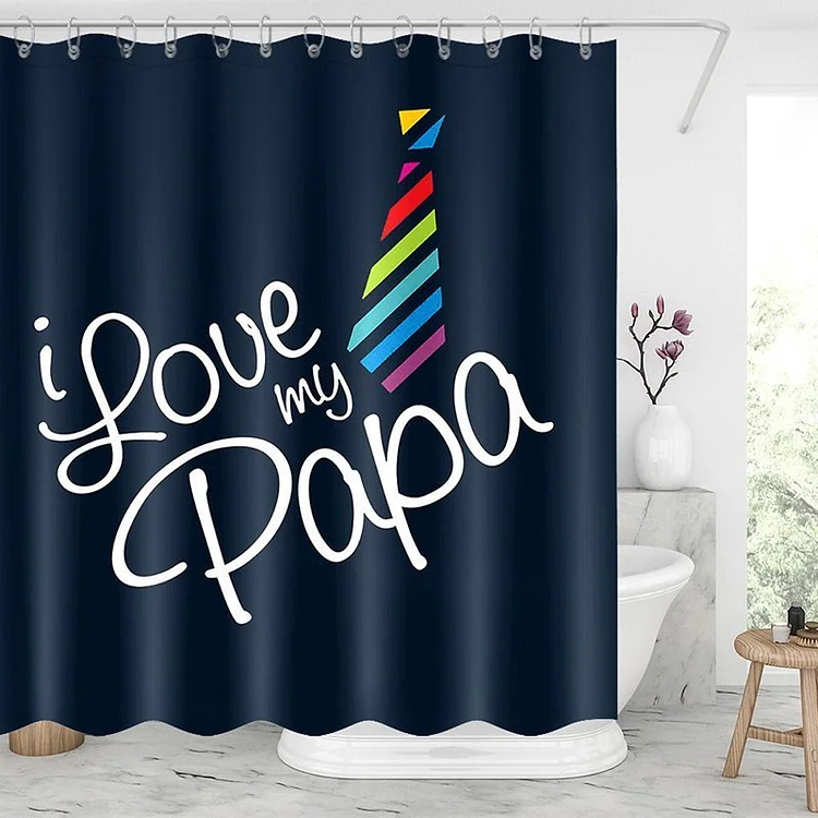 I Love My Papa Shower Curtains - Father's Day Gift Ideas-BlingPainting-Customized Products Make Great Gifts