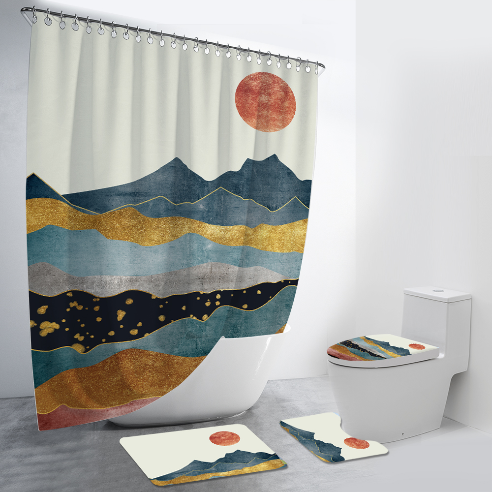 Mountain View 4Pcs Bathroom Set-BlingPainting-Customized Products Make Great Gifts