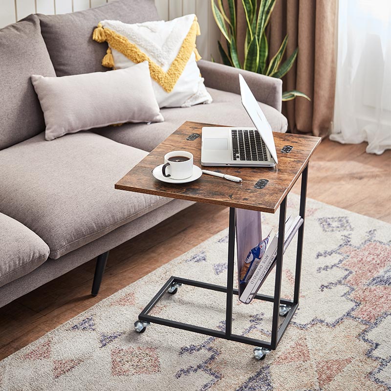 Industrial-inspired Casters End & Side Tables-BlingPainting-Customized Products Make Great Gifts