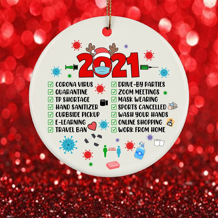 2021 Pandemic Commemorative Christmas Events Ornament-BlingPainting-Customized Products Make Great Gifts