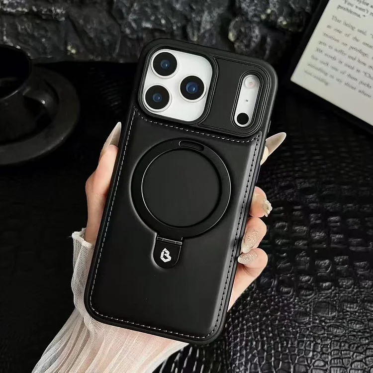 Leather Magnetic with Ring Stand Phone Case For iPhone Leather Magnetic with Ring Stand Phone Case For iPhone