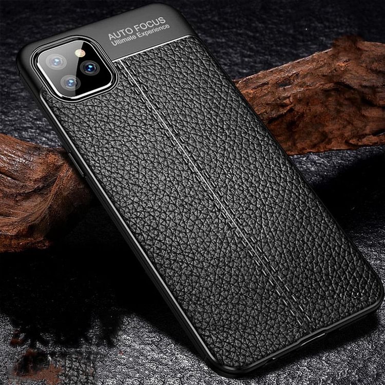 Luxury Leather Silicone Phone Back Shockproof Cover For iPhone