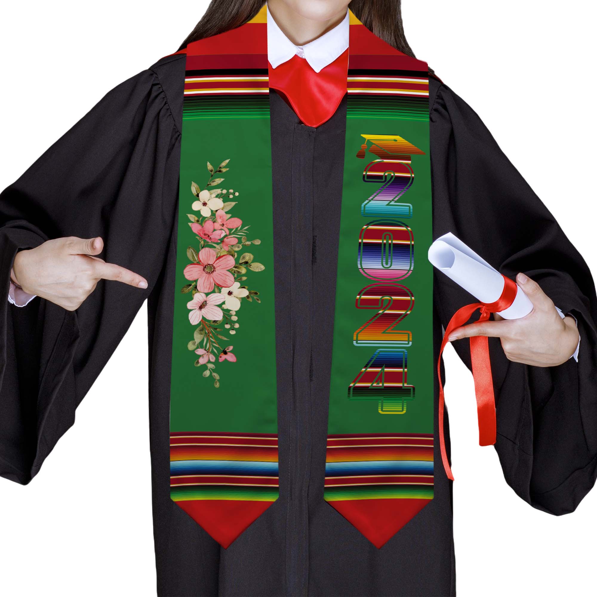 Personalized College Graduation Stole, Featuring High School Mascots And College Colors-BlingPainting-Customized Products Make Great Gifts