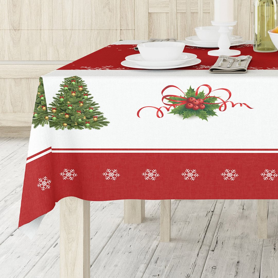 Christmas Decor Tree Tablecloth Xmas Waterproof Table Cloth for Picnic Dinner - Best Gifts Decor 2021-BlingPainting-Customized Products Make Great Gifts