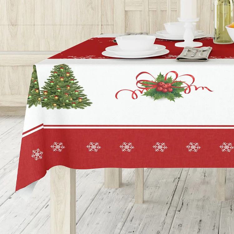 Christmas Decor Tree Tablecloth Xmas Waterproof Table Cloth for Picnic Dinner - Best Gifts Decor 2022-BlingPainting-Customized Products Make Great Gifts