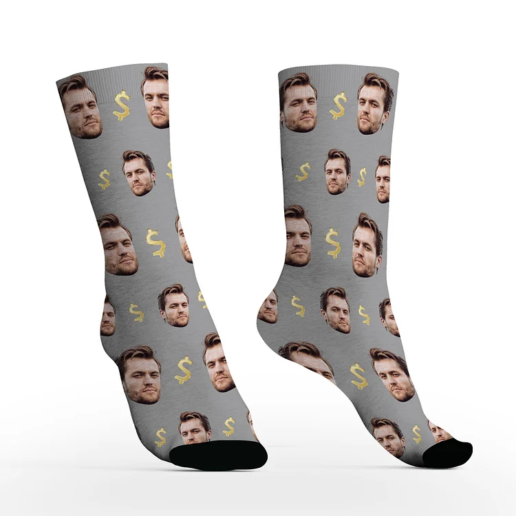 Custom Money Face Socks with Photos -BlingPainting-Customized Products Make Great Gifts