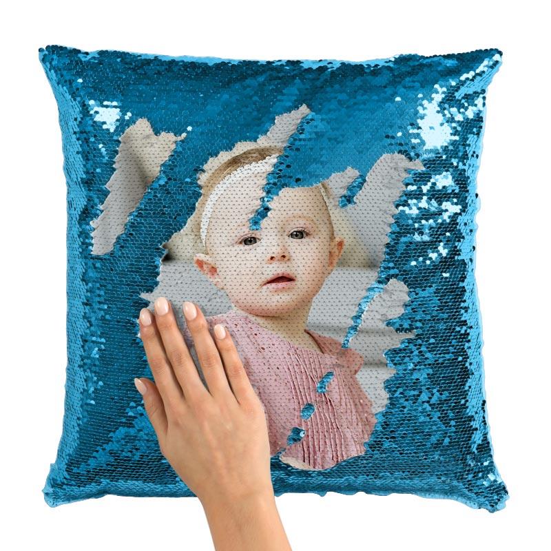 Custom Sequin Pillow Personalized Mermaid Sequin Throw Pillow with
