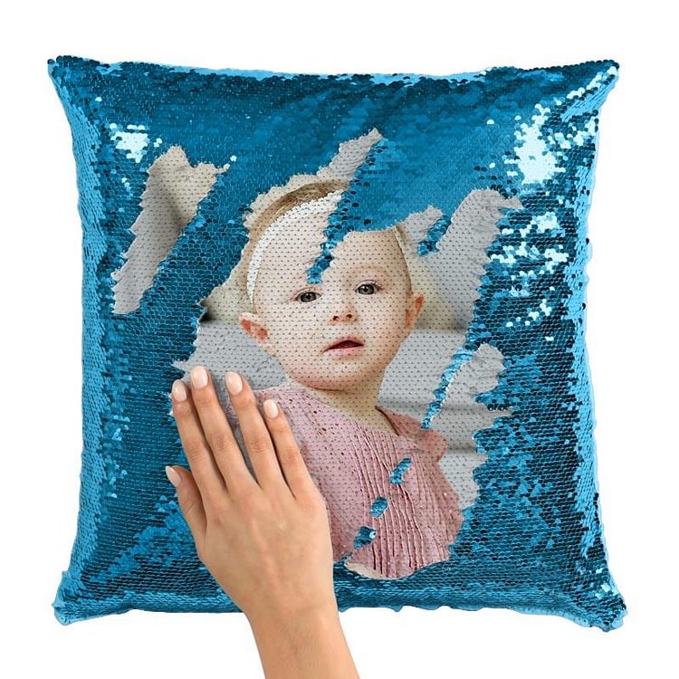 Custom Sequin Throw Pillow with Photo, Best Unexpected Gifts for Mom-BlingPainting-Customized Products Make Great Gifts