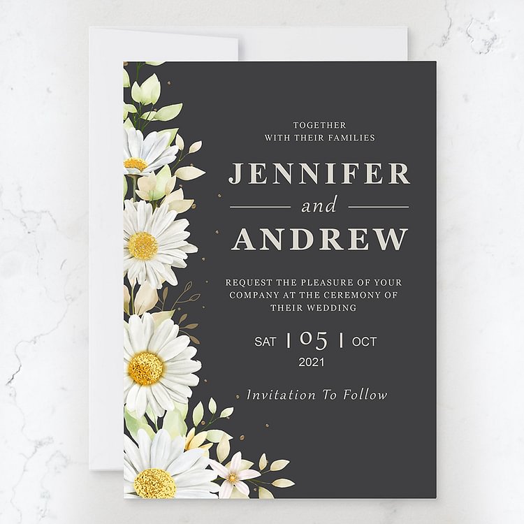 Customized Wedding Floral Bridal Shower Invitations Cards with Envelopes 5*7 IN-BlingPainting-Customized Products Make Great Gifts