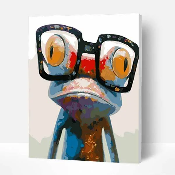 Paint by Numbers Kit -Glasses Frog-BlingPainting-Customized Products Make Great Gifts