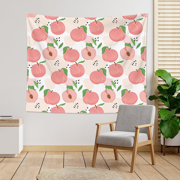 Summer Peach Tapestry Wall Hanging-BlingPainting-Customized Products Make Great Gifts