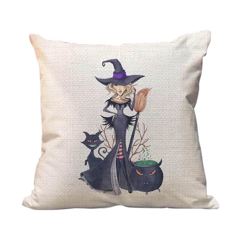Halloween Decor Linen Witch Throw Pillow-BlingPainting-Customized Products Make Great Gifts