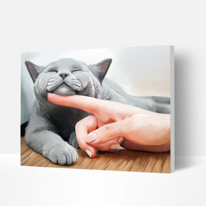 Paint by Numbers Kit - Happy Cat-BlingPainting-Customized Products Make Great Gifts