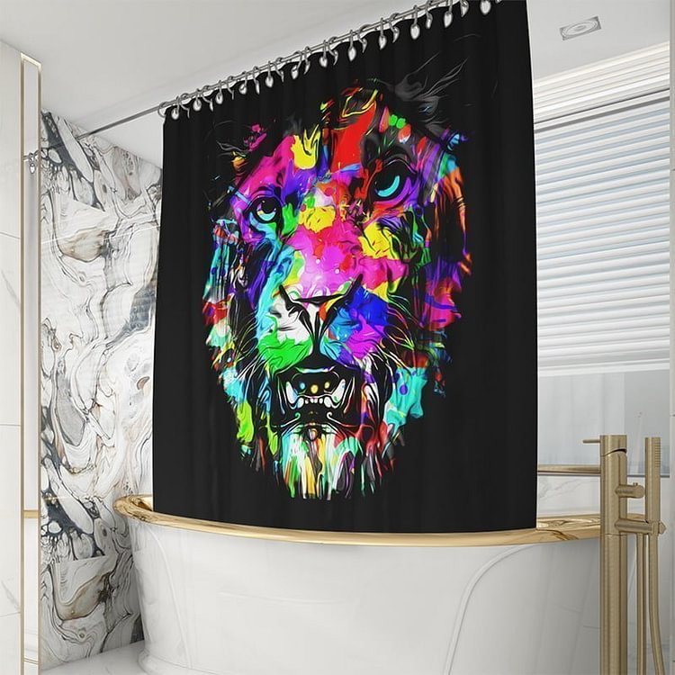 Colorful Tiger Shower Curtains-BlingPainting-Customized Products Make Great Gifts