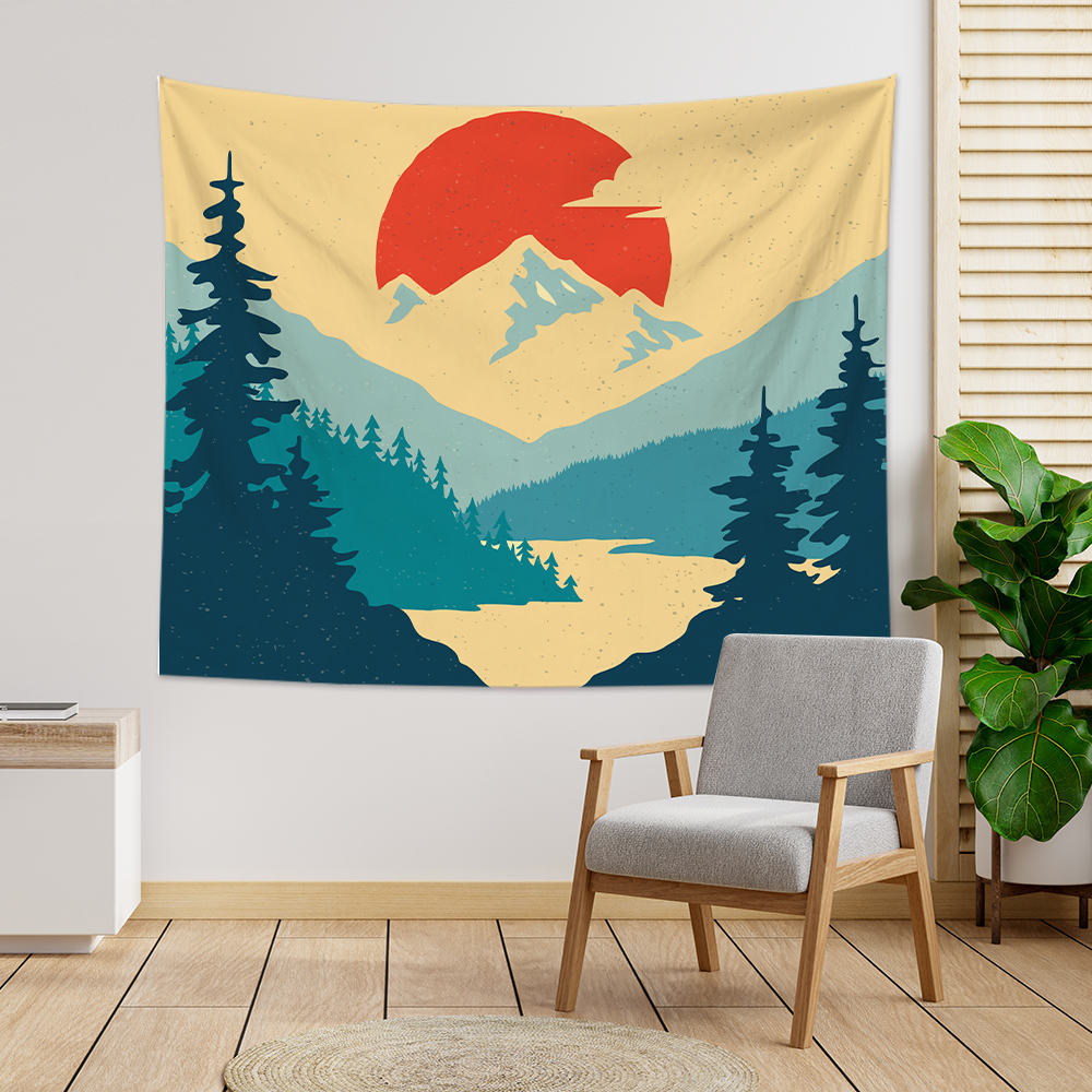 Snow Mountain Scenery Tapestry Wall Hanging-BlingPainting-Customized Products Make Great Gifts