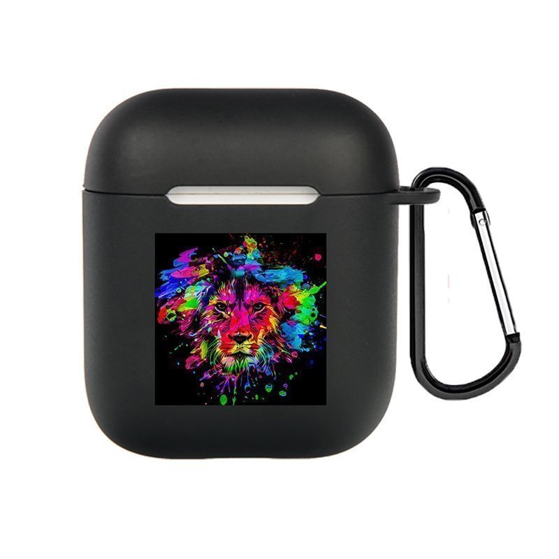 Colorful Lion AirPods 1&2&Pro Case With Keychain-BlingPainting-Customized Products Make Great Gifts