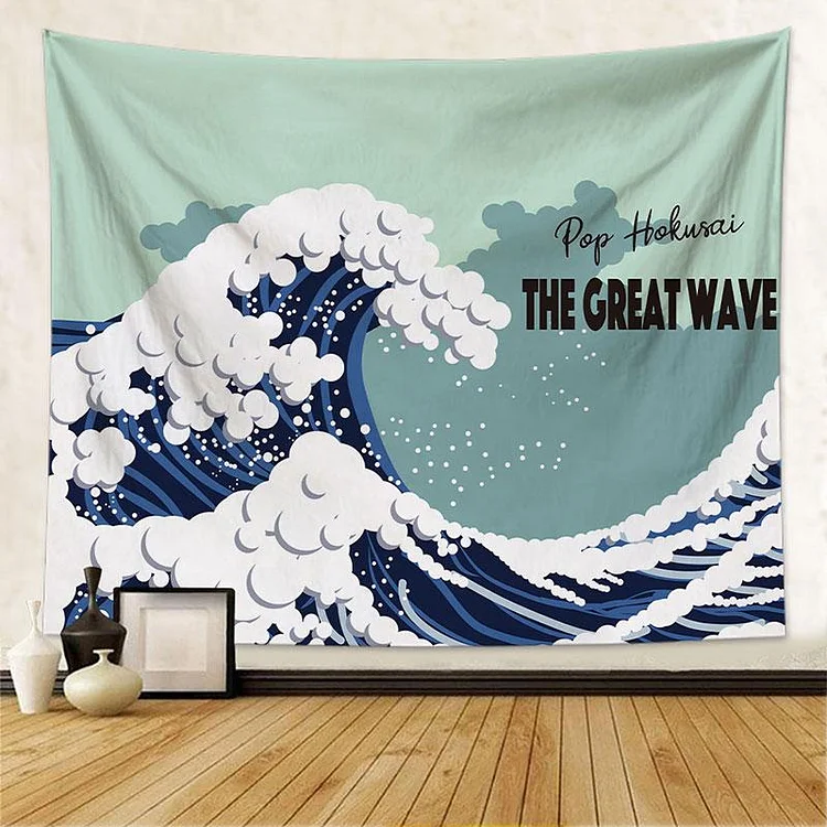 Green Wave Wall Hanging Tapestry-BlingPainting-Customized Products Make Great Gifts