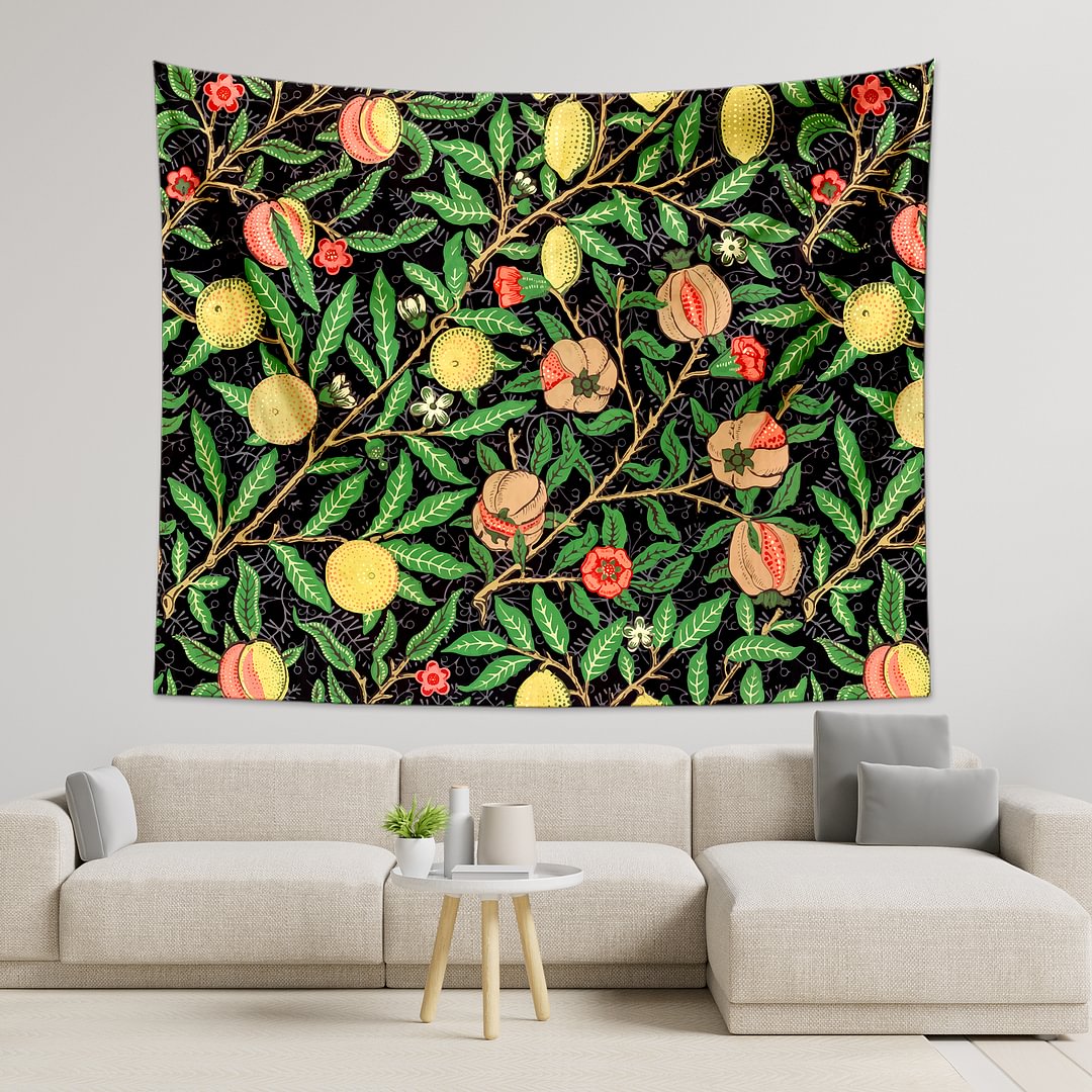Vintage Pomegranate Flower Pattern Tapestry Wall Hanging-BlingPainting-Customized Products Make Great Gifts
