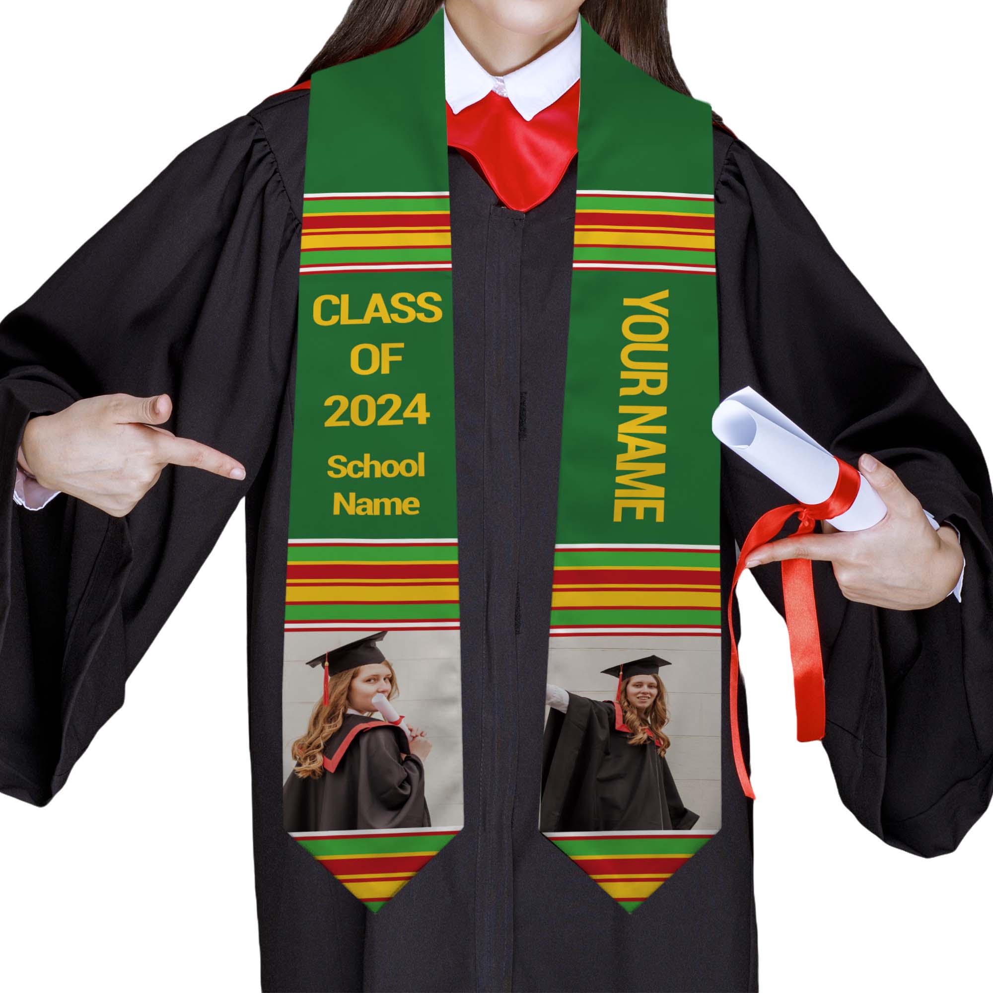 Personalized College Graduation Stole, Echoing High School Traditions-BlingPainting-Customized Products Make Great Gifts