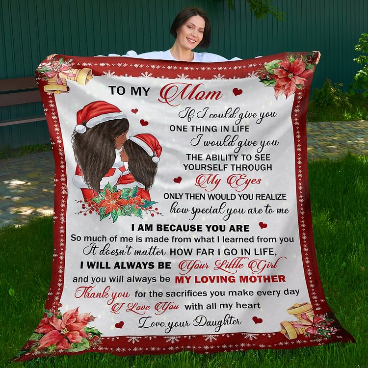 To My Mom Christmas Gift Blanket from Daughter-BlingPainting-Customized Products Make Great Gifts