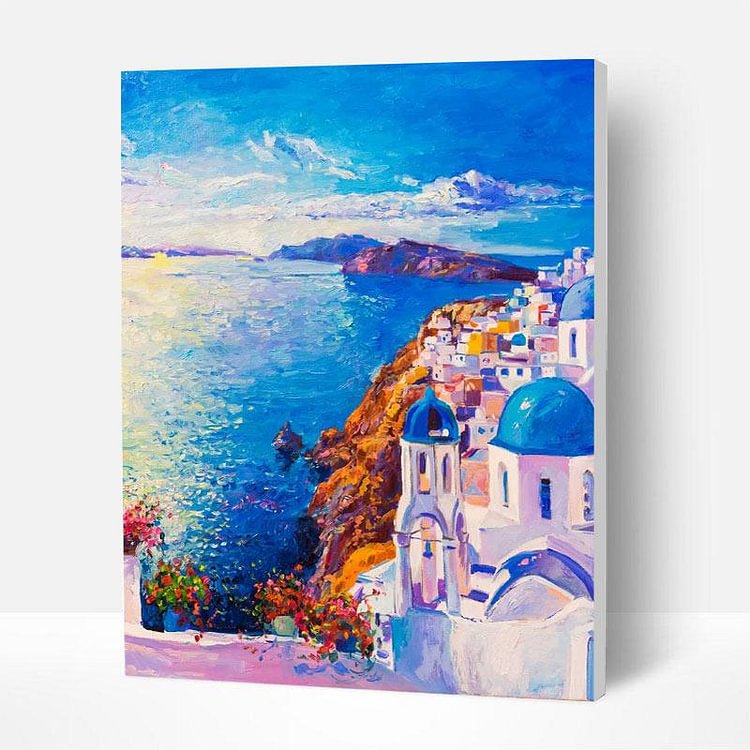 Paint by Numbers Kit - Sunrise on Santorini-BlingPainting-Customized Products Make Great Gifts