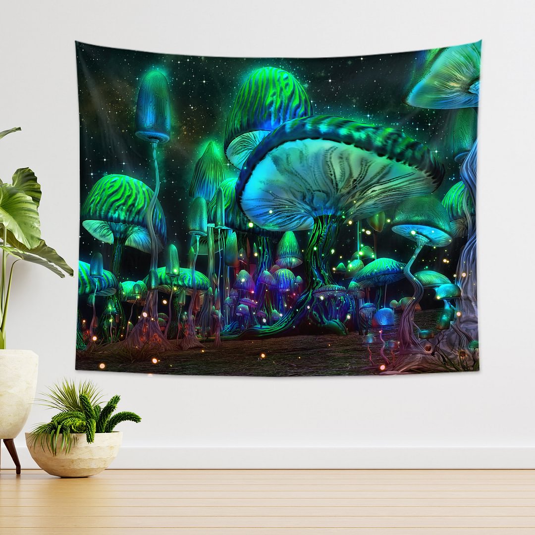 Psychedelic Mushroom Fantasy Plant Tapestry Wall Hanging Living Room Bedroom Decor Type D-BlingPainting-Customized Products Make Great Gifts