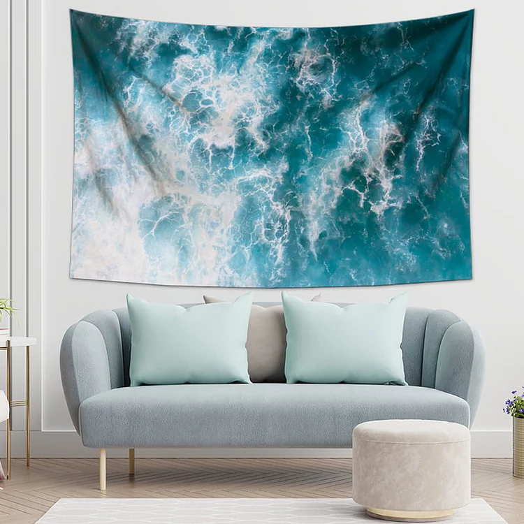 Waves on the Beach Tapestry Wall Hanging-BlingPainting-Customized Products Make Great Gifts