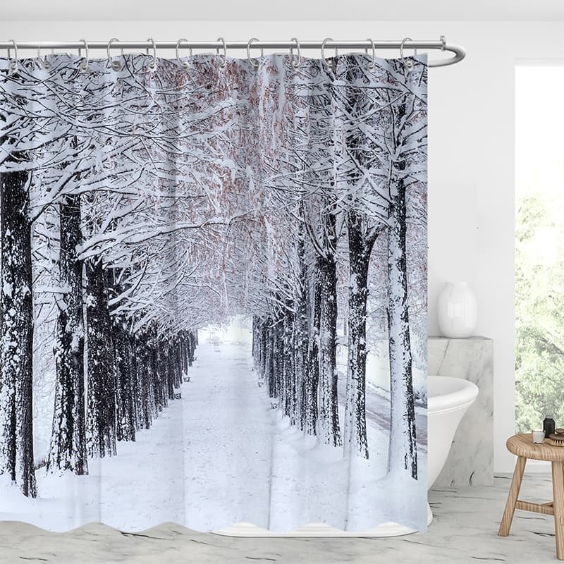Snow Scence Shower Curtains-BlingPainting-Customized Products Make Great Gifts