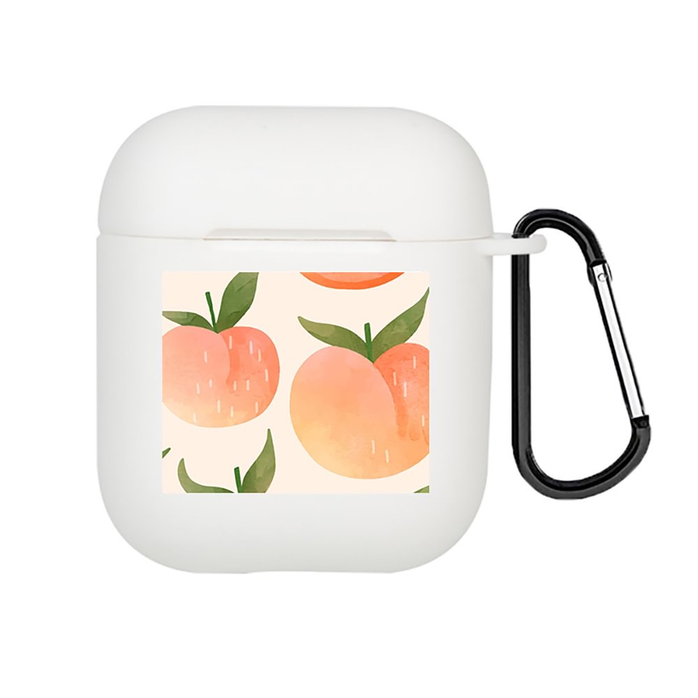 Peach AirPods 1&2&Pro Case With Keychain-BlingPainting-Customized Products Make Great Gifts