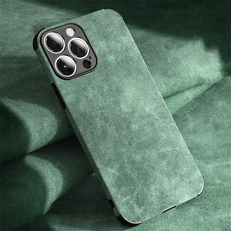 Luxury Shockproof Lambskin PU Leather Case For iPhone
