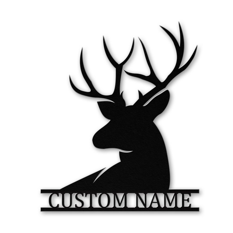 Custom Name Metal Deer Sign Wall Art for Home Decor-BlingPainting-Customized Products Make Great Gifts