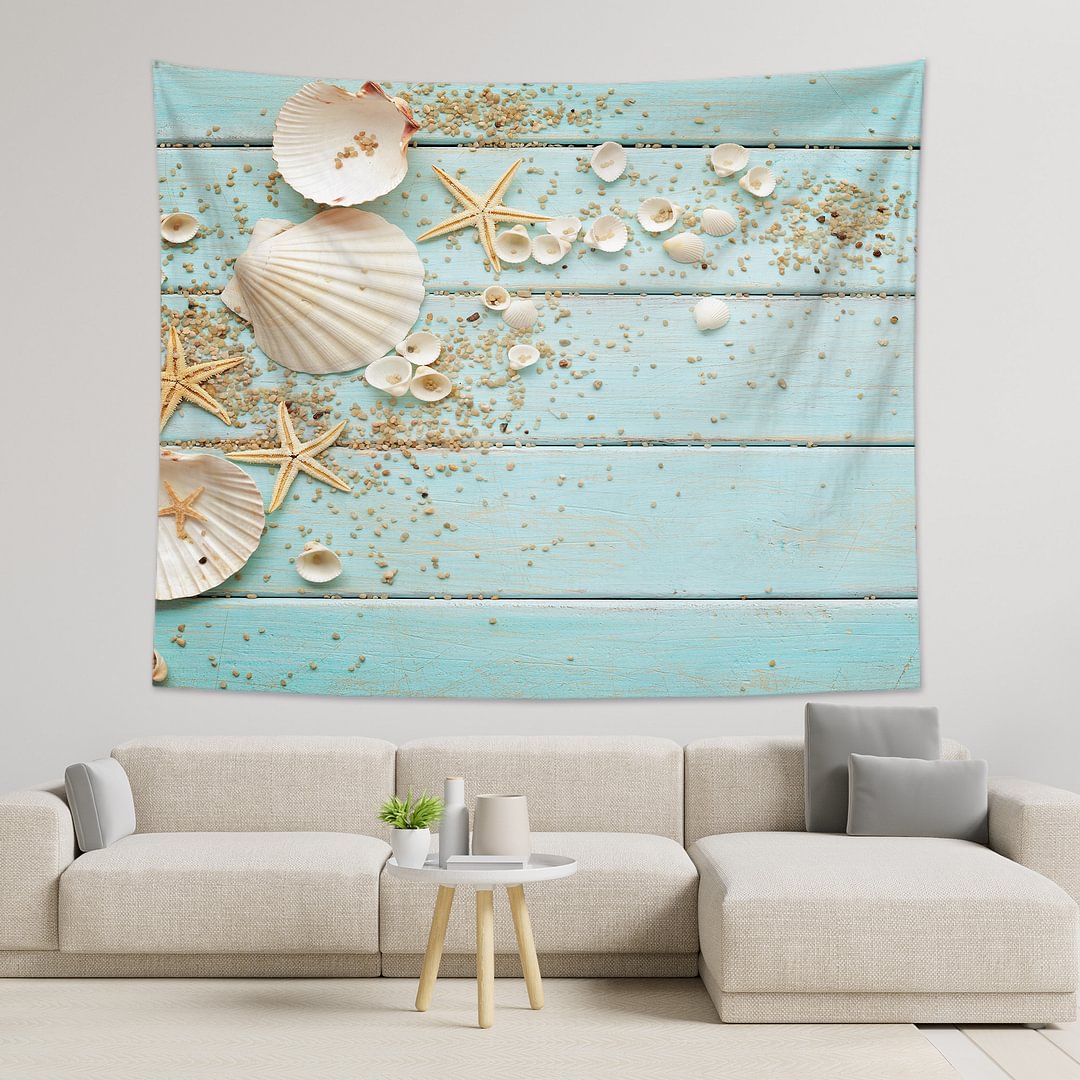 Shells & Starfish Tapestry Wall Hanging-BlingPainting-Customized Products Make Great Gifts