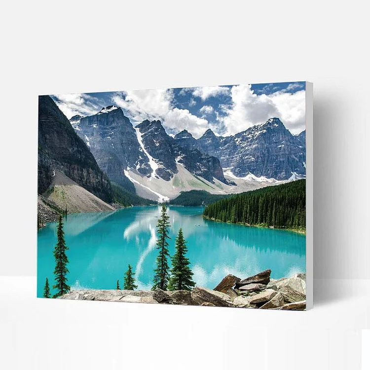Paint by Numbers Kit - Moraine Lake landscape-BlingPainting-Customized Products Make Great Gifts