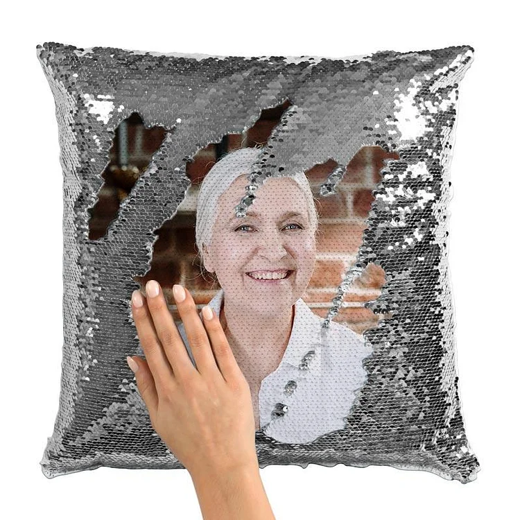Custom Photo Sequin Throw Pillow for Mom - Best Gifts 2022