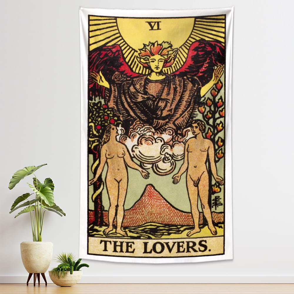 The Lovers Tarot Tapestry Wall Hanging-BlingPainting-Customized Products Make Great Gifts