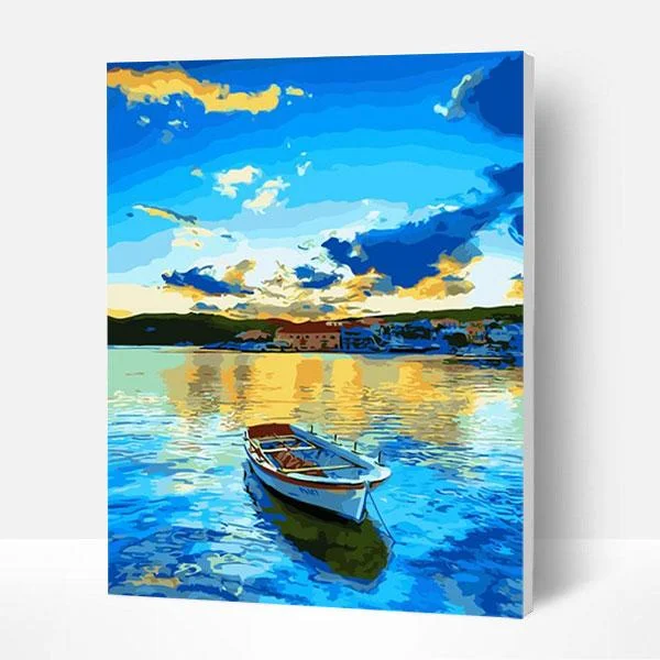 Paint by Numbers Kit - Boat In The Ocean-BlingPainting-Customized Products Make Great Gifts