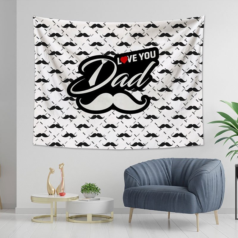Love You Dad Tapestry Wall Hanging - Father’s Day Gift-BlingPainting-Customized Products Make Great Gifts