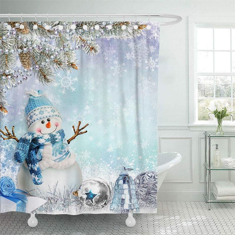 Christmas Bathroom Shower Curtains - 2021 Best Decor Gifts-BlingPainting-Customized Products Make Great Gifts