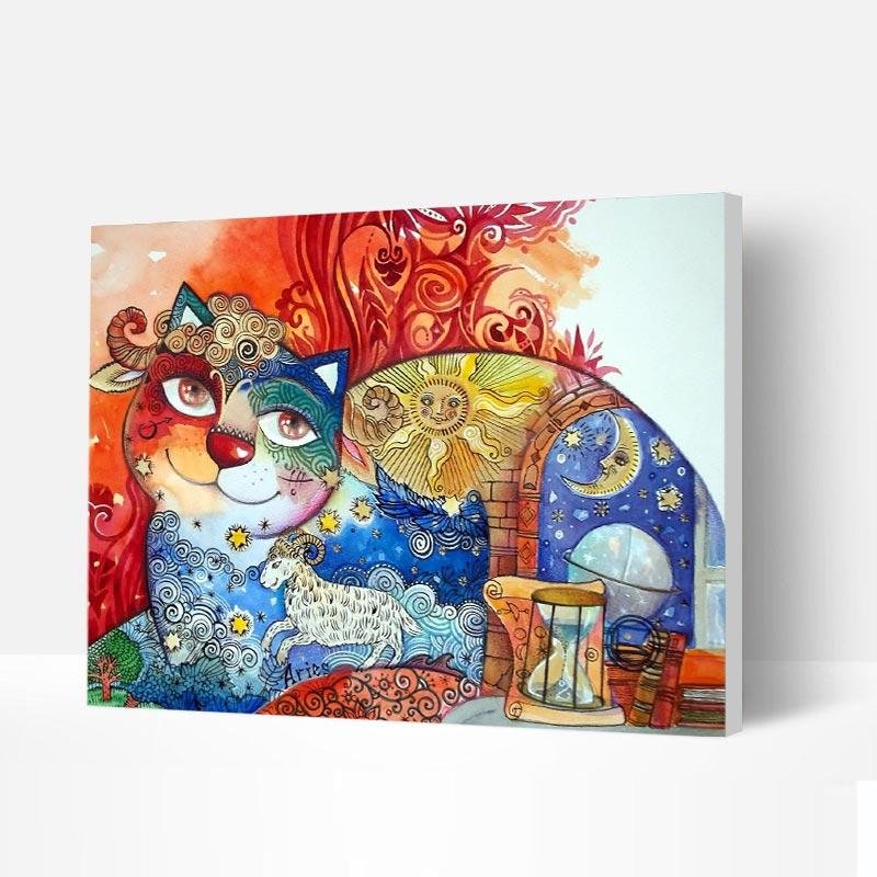 Paint by Numbers Kit - Fantasy Smiling Cat-BlingPainting-Customized Products Make Great Gifts
