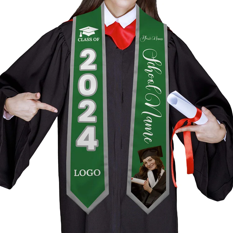 College Graduation Stole, Reflecting High School Pride and College Ambition-BlingPainting-Customized Products Make Great Gifts