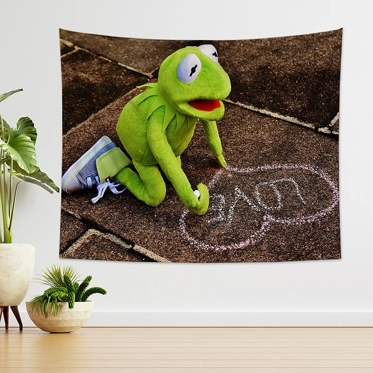 Drawing Love Kermit Frog Wall Hanging-BlingPainting-Customized Products Make Great Gifts