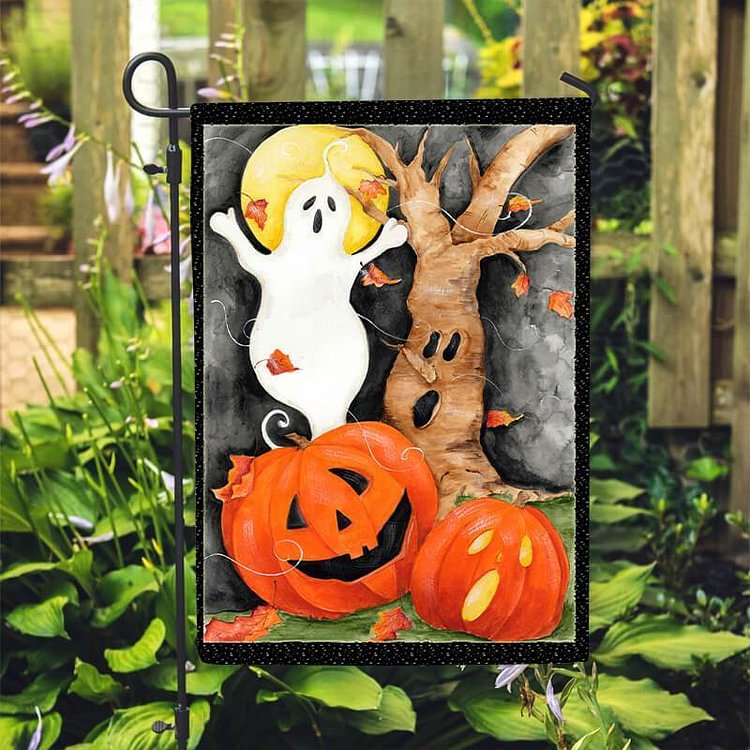 Halloween Ghost Garden Flag/House Flag-BlingPainting-Customized Products Make Great Gifts