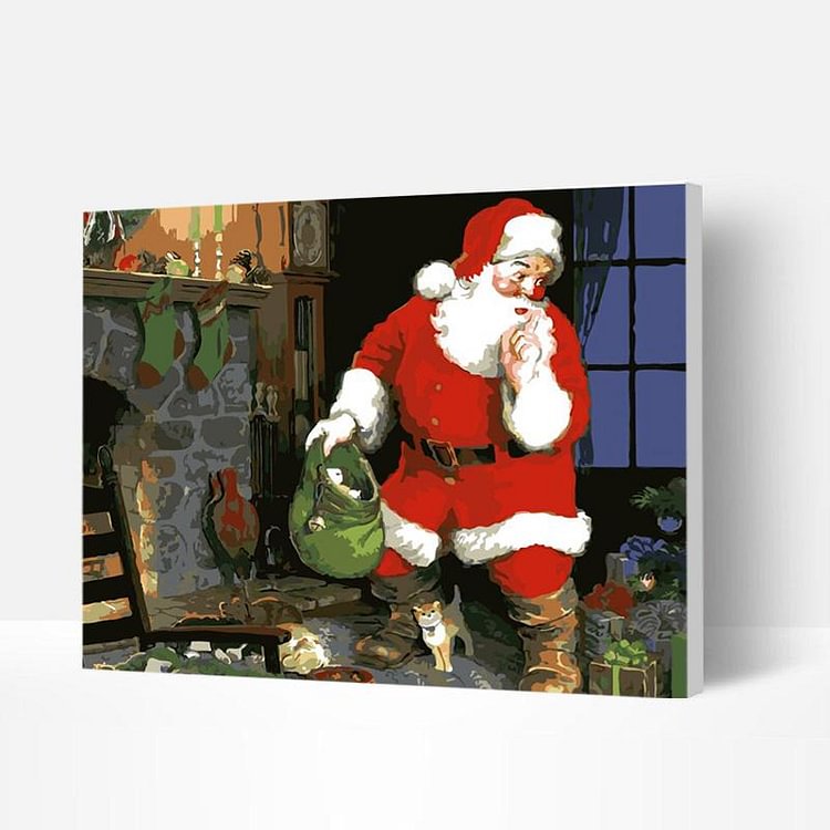 Christmas Paint by Numbers Kit - Santa Claus and Gifts, Best Gifts 2022-BlingPainting-Customized Products Make Great Gifts