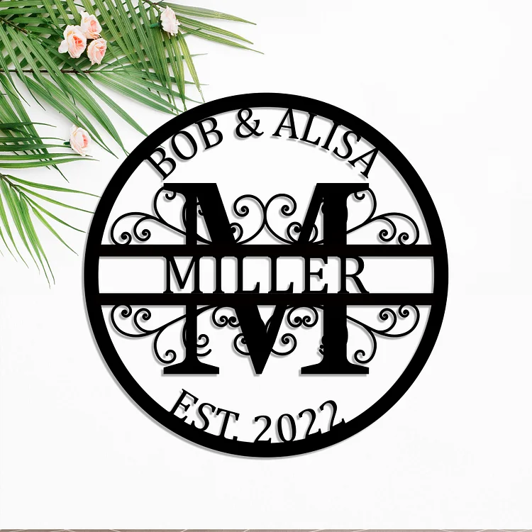 Personalized Family Name Sign Split Letter Monogram Metal Sign - Best Gift 2022-BlingPainting-Customized Products Make Great Gifts