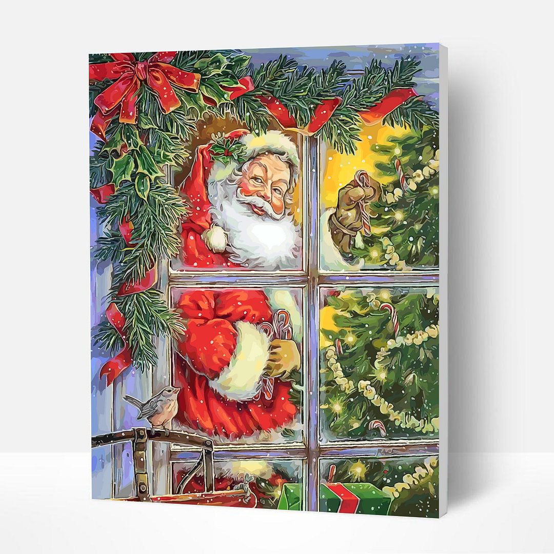 Paint by Numbers Kit - Santa at the Window, Best Gifts for Her 2021-BlingPainting-Customized Products Make Great Gifts